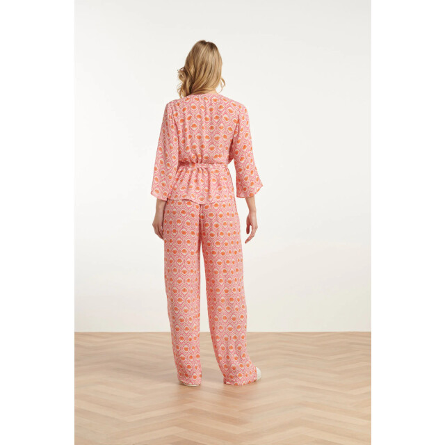 Smashed Lemon 25183 peach schelpprint broek | 25183-998-M large