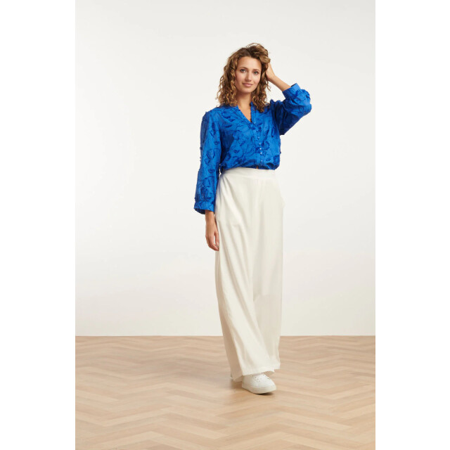 Smashed Lemon 25138 cobalt blauwe 3d bloemen blouse 25138-650-M large
