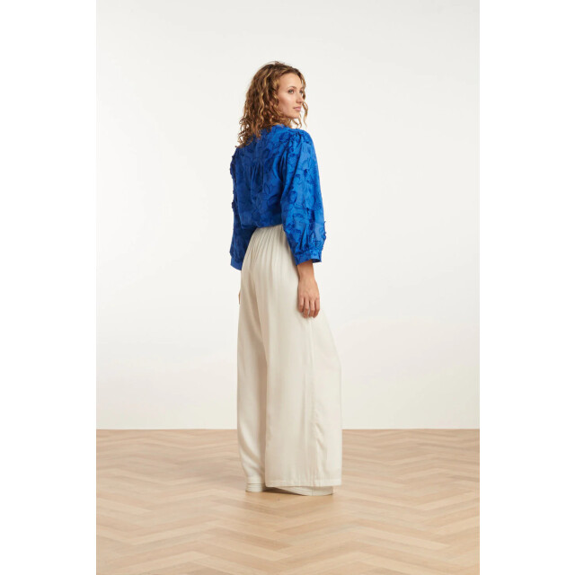 Smashed Lemon 25138 cobalt blauwe 3d bloemen blouse 25138-650-M large