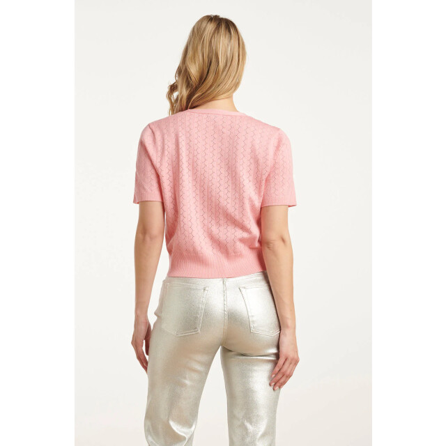 Smashed Lemon 25104 baby roze gebreid kort vest 25104-421-4XL large