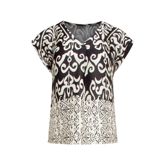 Smashed Lemon 25088 -te satijnen top met ornamentenprint | 25088-010-999 large