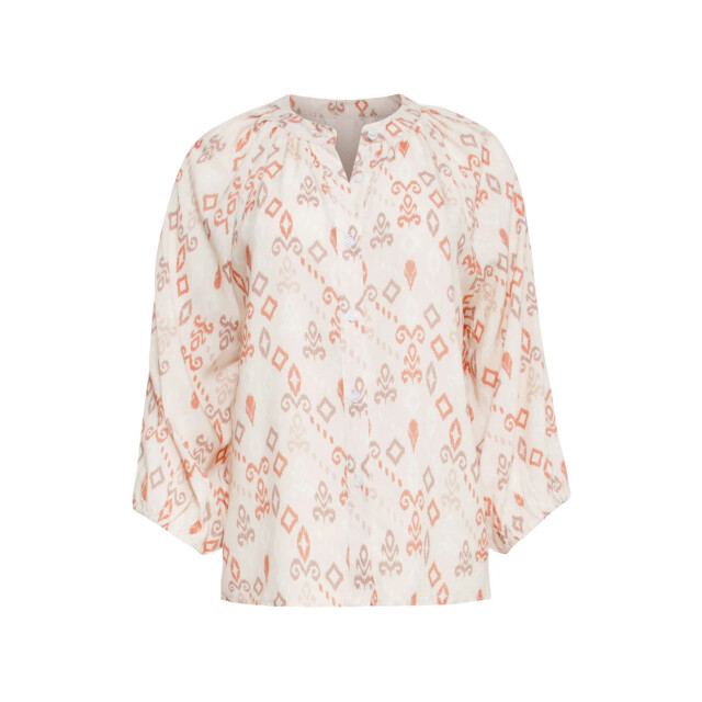 Smashed Lemon 25043 v-hals blouse met aztec printnude tinten | 25043-720-998 large