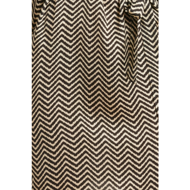 Smashed Lemon 25049 zigzag print top met kraag3/4 puff mouwen | 25049-010-999 large