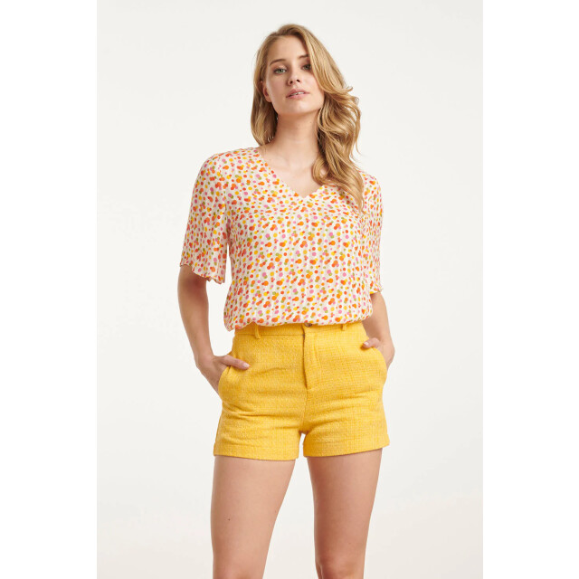 Smashed Lemon 25010 v-hals top met polka dot print | 25010-000-998 large