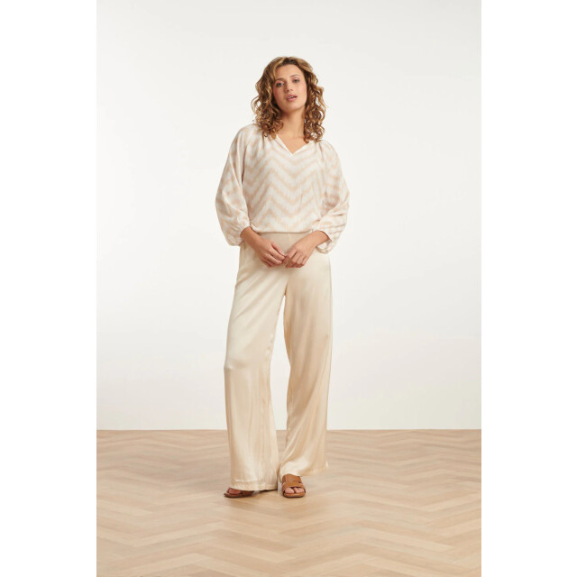 Smashed Lemon 25013 zachte en vloeiende 3/4 mouw top met zigzag print 25013-010-720 large