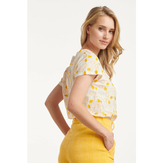 Smashed Lemon 25016 te katoenen blouse met citroen borduursels | 25016-000-150 large