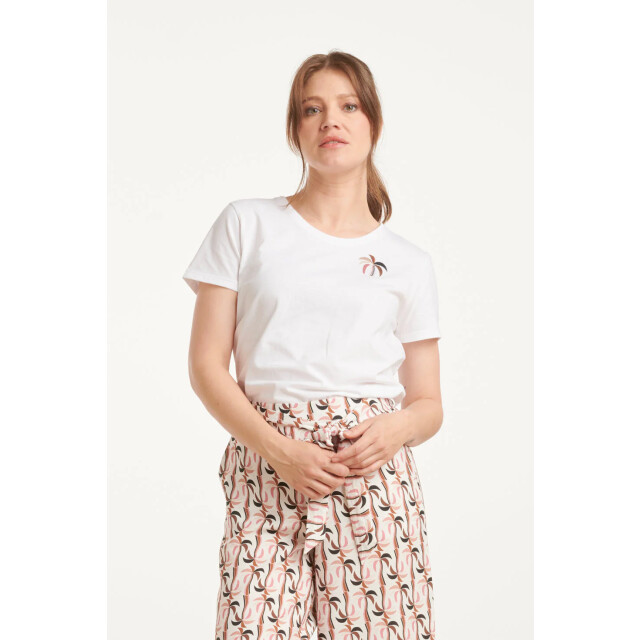 Smashed Lemon 25230 te katoenen t-shirt met palmprintmauve e hues | 25230-000-998 large