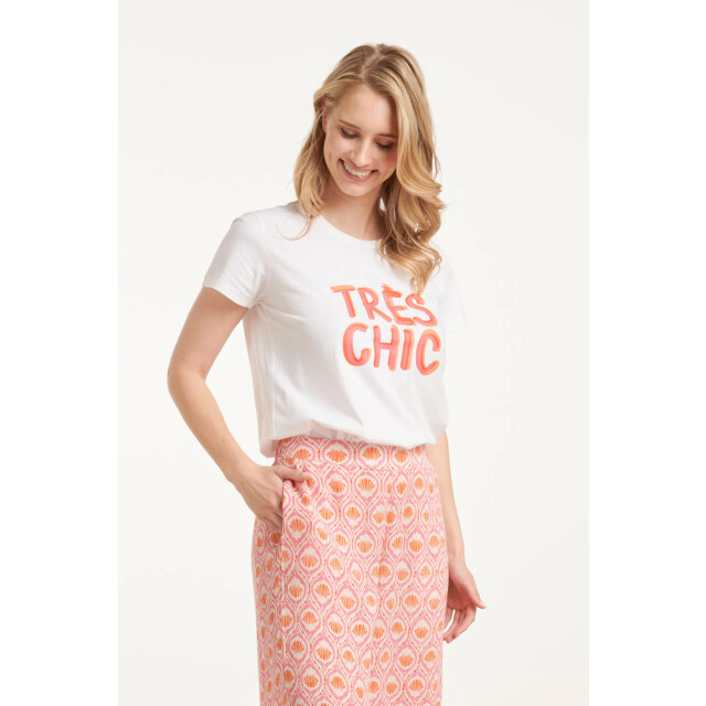 Smashed Lemon 25231 te katoenen t-shirt met tres chic opdrukperzik | 25231-000-998 large