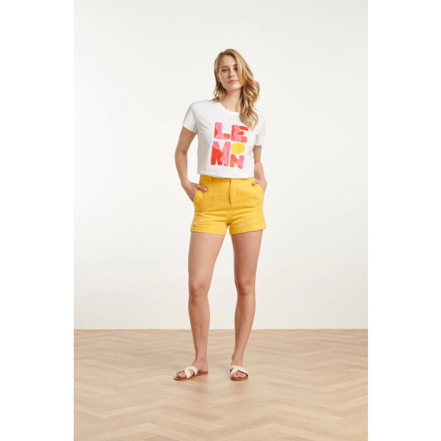 Smashed Lemon 25232 te katoenen t-shirt met lemon print, | 25232-000-998 large