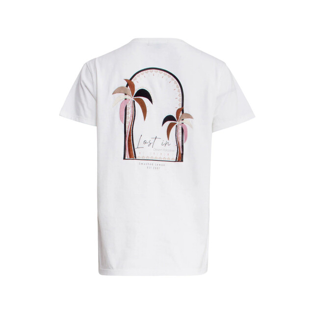 Smashed Lemon 25230 te katoenen t-shirt met palmprintmauve e hues | 25230-000-998 large