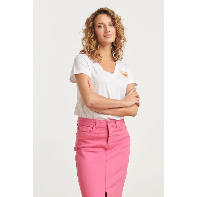 Smashed Lemon 25227 te katoenen t-shirt met citrus glow print | 25227-000-998 large
