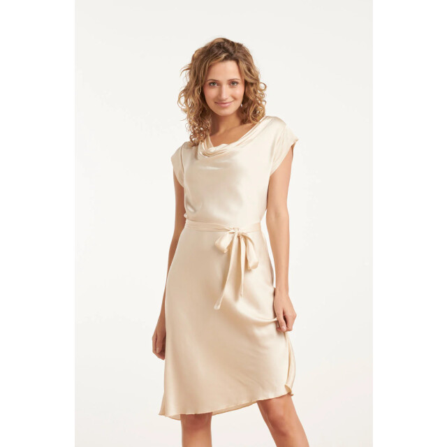 Smashed Lemon 25213 waterfall styled satijn jurk | 25213-720-L large