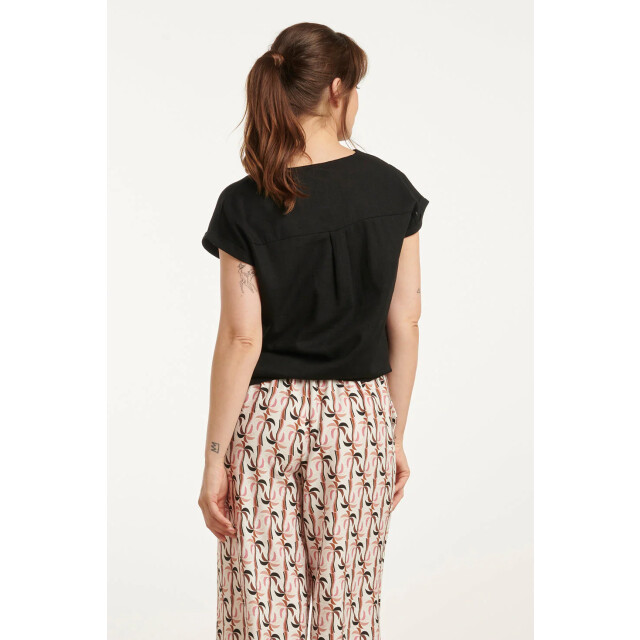 Smashed Lemon 25148 e linnen top met v-hals | 25148-999-L large
