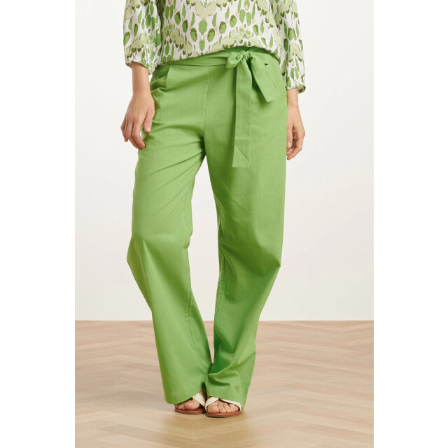 Smashed Lemon 25177 lime linnen broek | 25177-500-XS large
