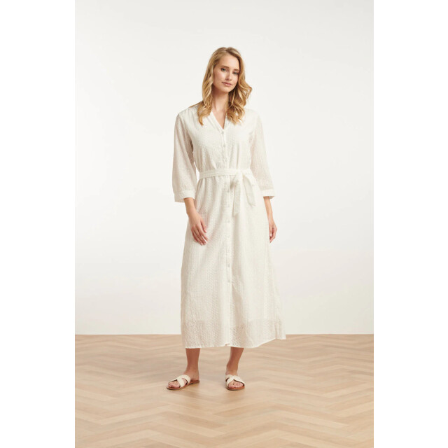 Smashed Lemon 25146 witte midi broderie anglaise jurk met 25146-000-4XL large