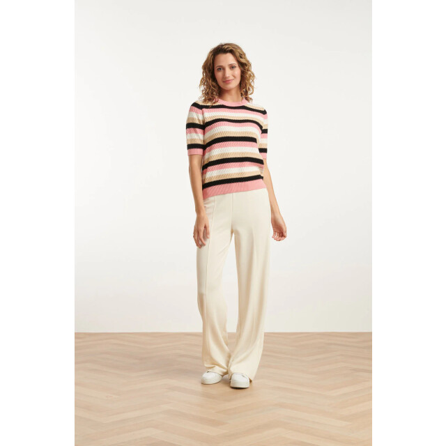Smashed Lemon 25140 wide straight leg stretch broek | 25140-010-3XL large