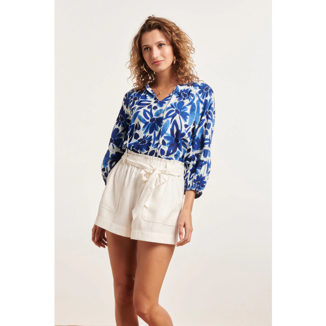Smashed Lemon 24378 dames top met bloemenprintcrochet detail | 24378-000-625 large