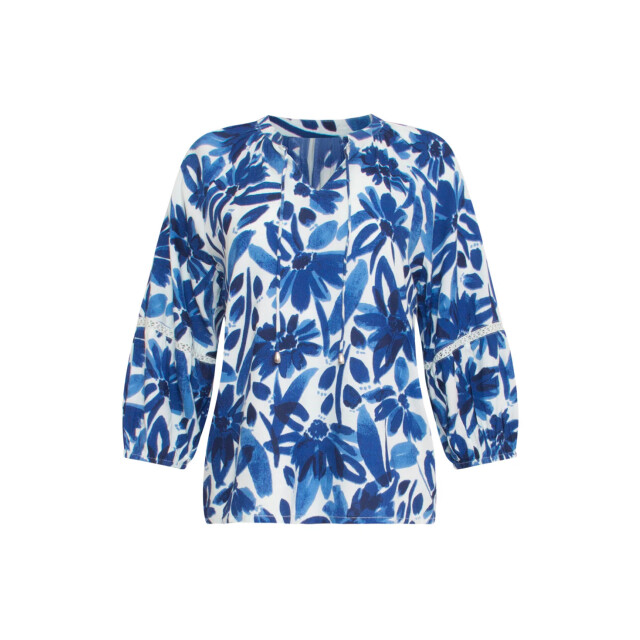 Smashed Lemon 24378 dames top met bloemenprintcrochet detail | 24378-000-625 large