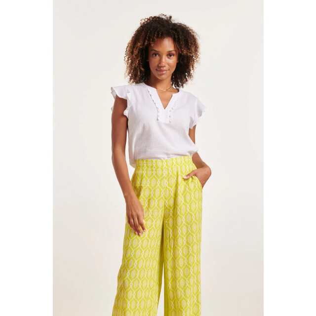 Smashed Lemon 24359 dames korte ruffle mouw te top | 24359-000-S large