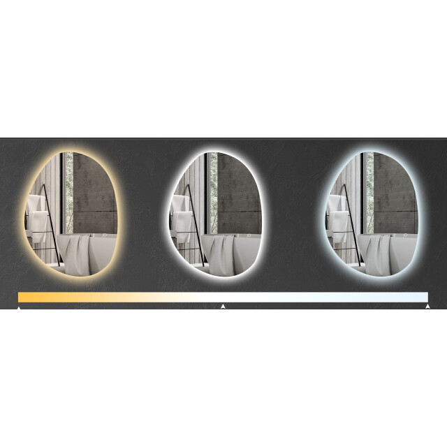 4goodz Asymmetrische badkamerspiegel met led-verlichting 70x50 cm 3174486 large