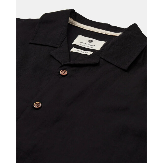 Anerkjendt 901934 akled s/s cot/linen shirt 0000 caviar 901934 large