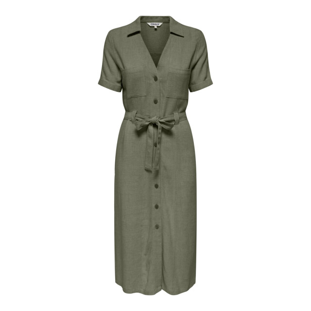 Only Onlsiesta ss linen bl shirt dress p army 4429.26.0001 large