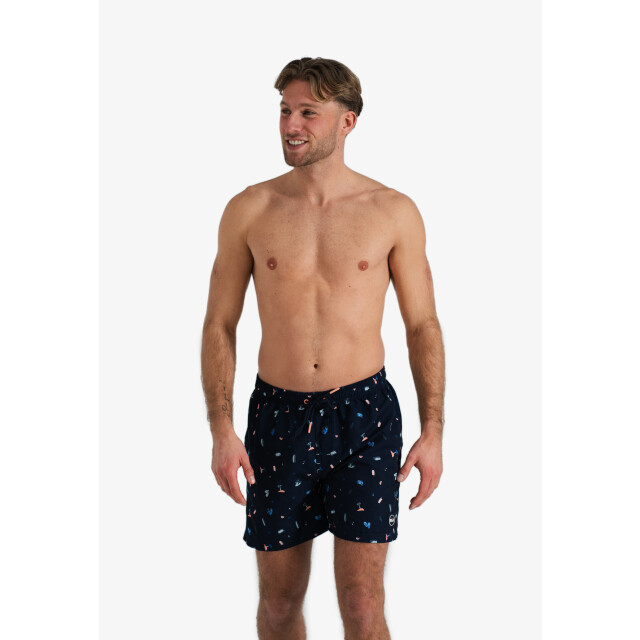 Happy Shorts Heren zwemshort strand donkerblauw print HS-SW-1150 large