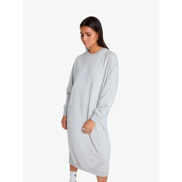 Alix The Label Dames jurk midi sweat dress light grey melange 2408386795-940 large