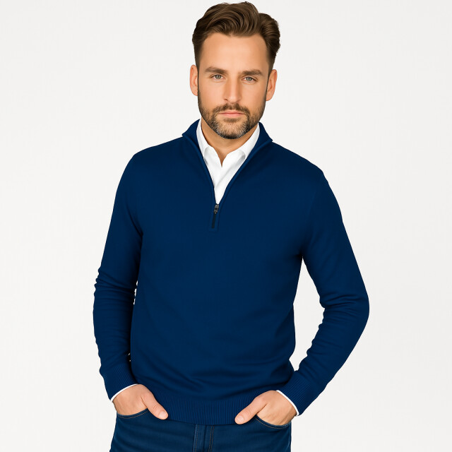 Cappuccino Italia Mock zip pullover cap-zipmock-nvy-L large