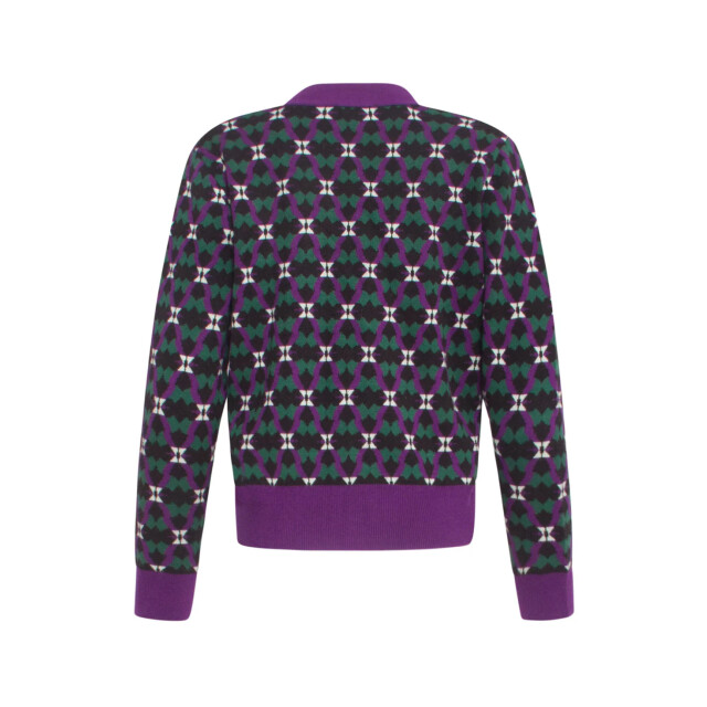 Smashed Lemon 24781 gebreide cardigan met retro print | 24781-998-380 large