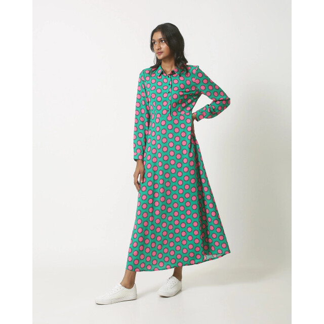 Smashed Lemon 23801 maxi blouse jurk met retro print | 23801-530-445 large