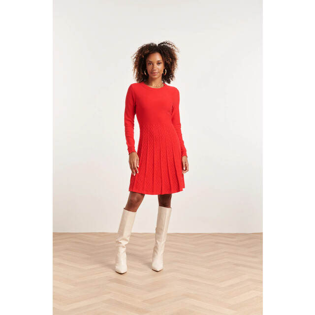 Smashed Lemon 23827 ronde hals jurk met uitlopende rok | 23827-450-L large