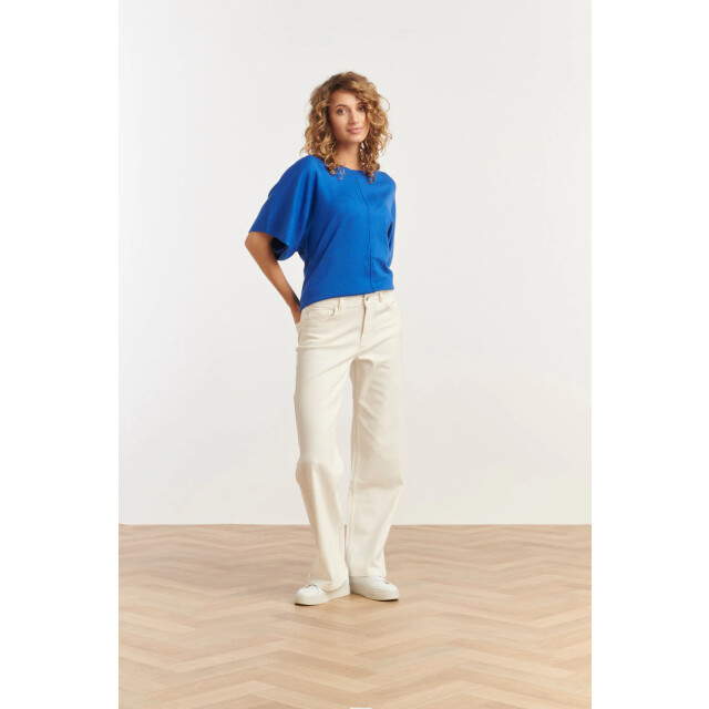Smashed Lemon 25103 cobalt blauwe losse gebreide top met 3/4 kimono 25103-650-3XL large