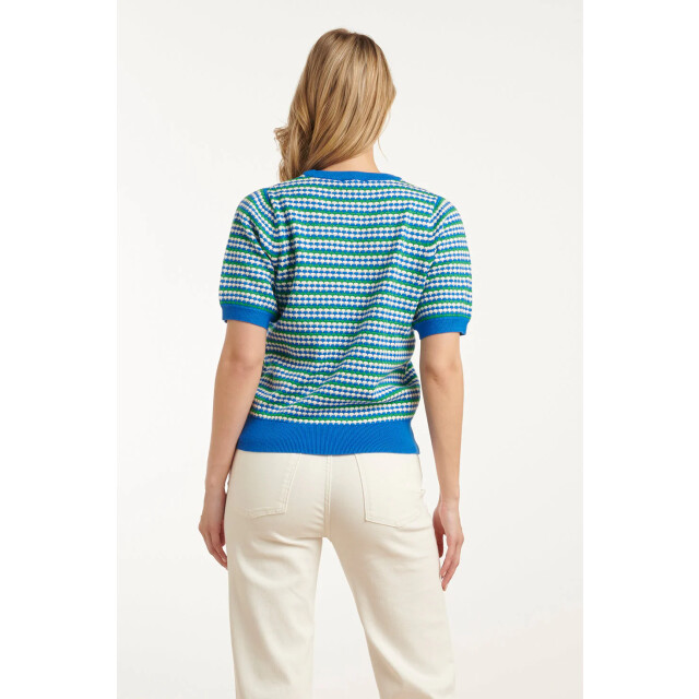 Smashed Lemon 25108 gebreide top met puffy mouwenkobalt, fel | 25108-650-530 large