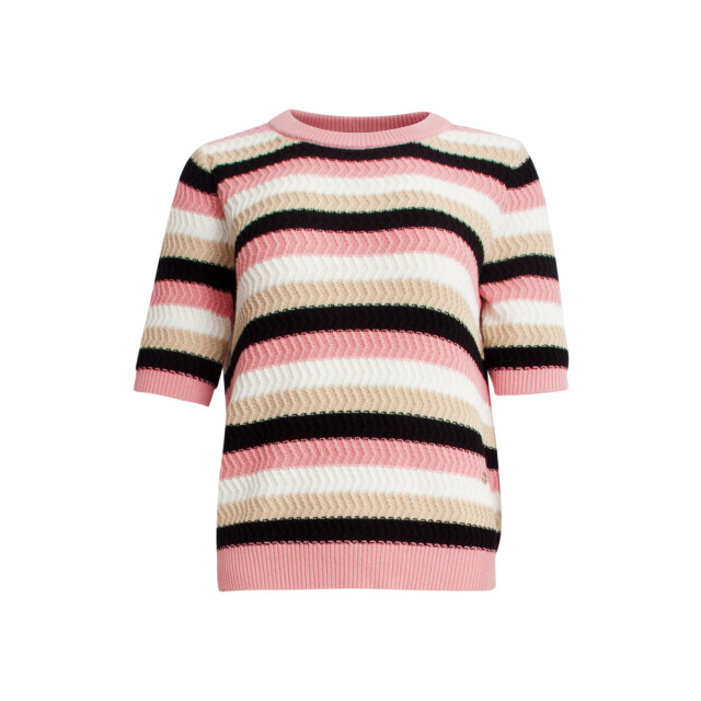 Smashed Lemon 25109 gebreide trui met roze, sand en zwart colourblock 25109-421-998 large