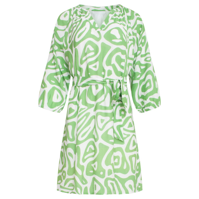 Smashed Lemon 25005 crinkle jurk met lichtte abstracte print | light 25005-500-000 large