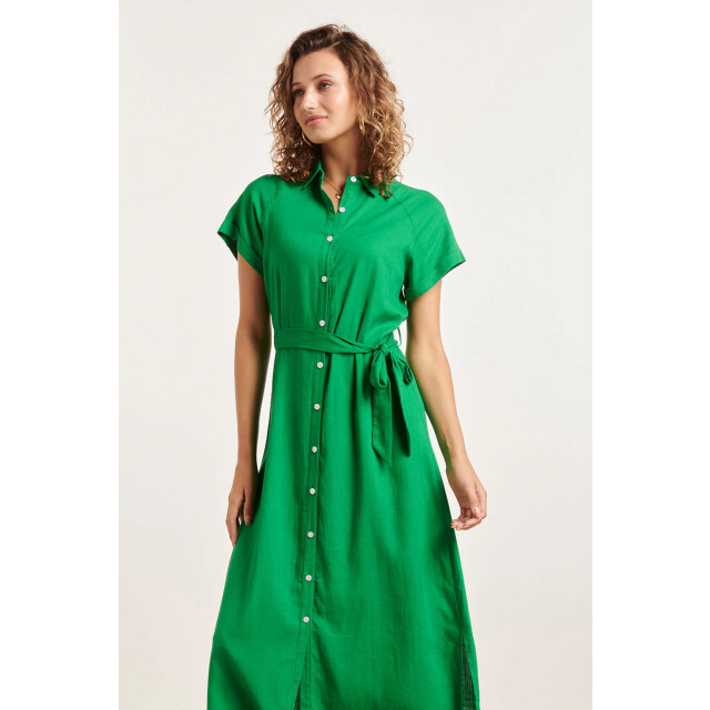 Smashed Lemon 24348 groene ademende zomer shirtjurk 24348-530-L large