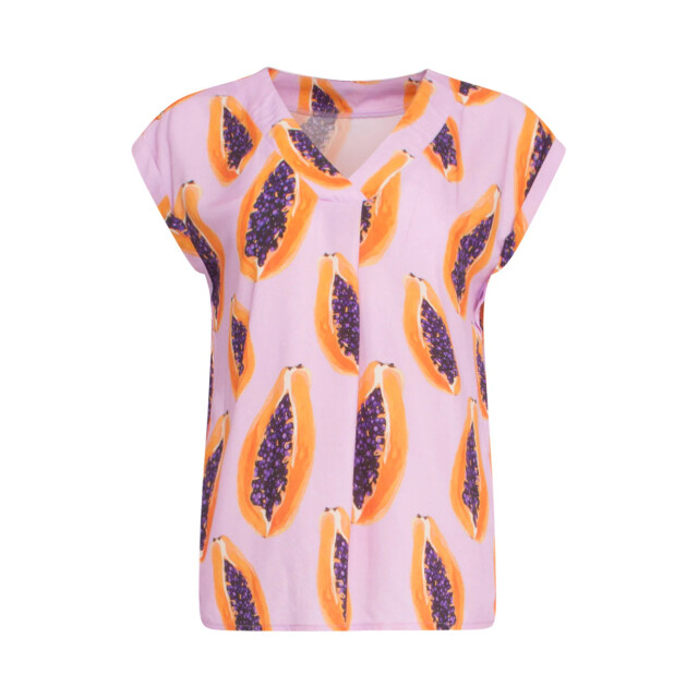 Smashed Lemon 24328 lilae papaya print top | 24328-300-998 large