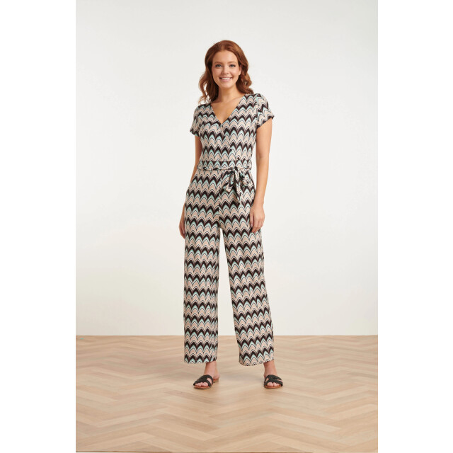 Smashed Lemon 24427 zachte stretch grafische print zomer jumpsuit | 24427-998-XS large