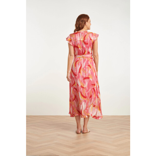 Smashed Lemon 24409 chiffon zomerjurk met abstracte schilderprint | 24409-998-M large