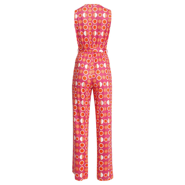 Smashed Lemon 25025 v-hals jumpsuit met grafische fruitprint | 25025-420-998 large