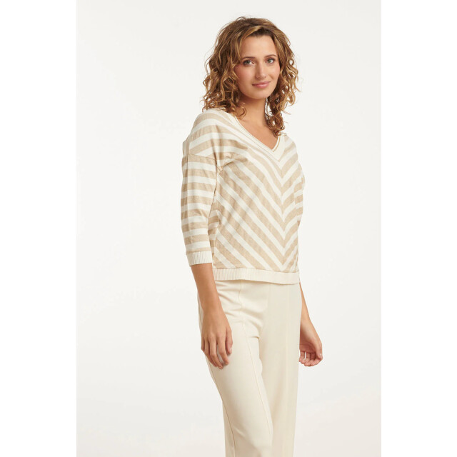Smashed Lemon 25180 off white top met chevron streepprint | off 25180-010-025 large