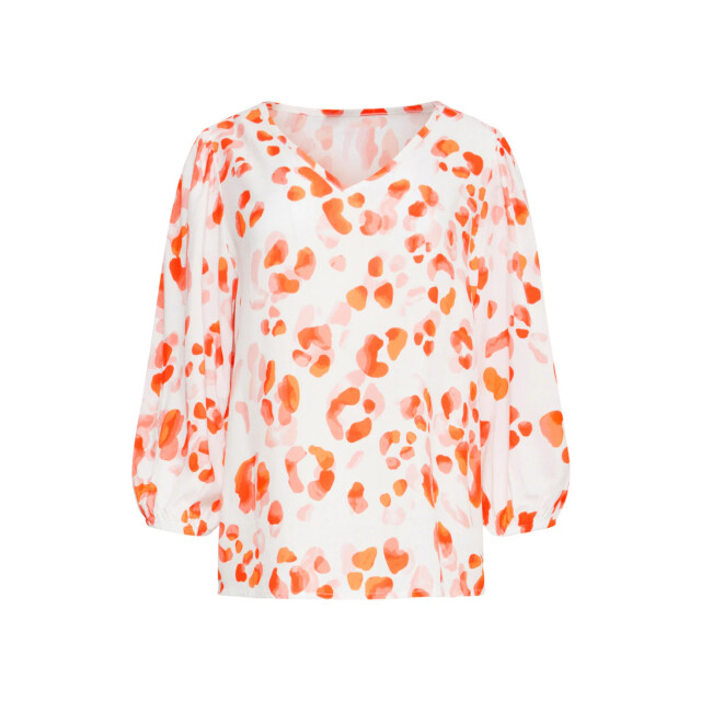 Smashed Lemon 25164 perzik animal print top met v-hals | 25164-250-999 large