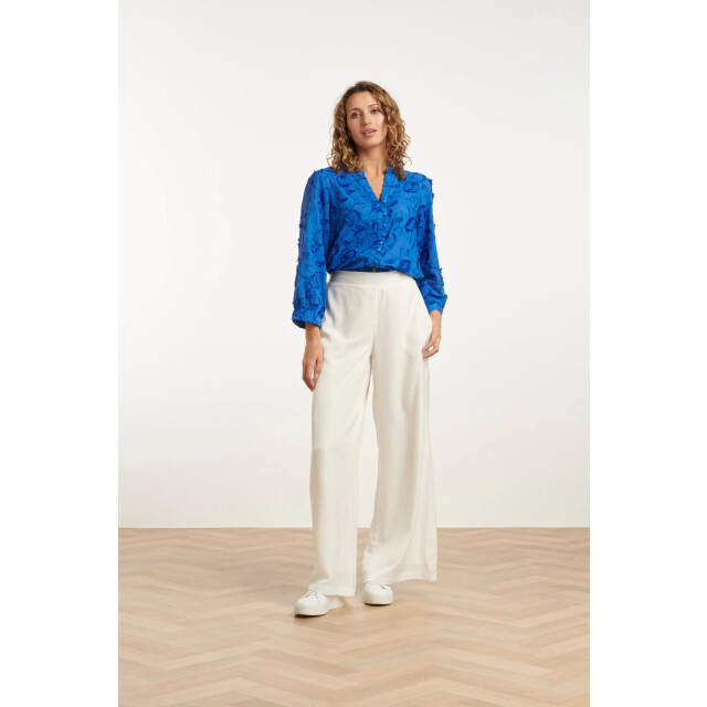 Smashed Lemon 25138 cobalt blauwe 3d bloemen blouse 25138-650-M large