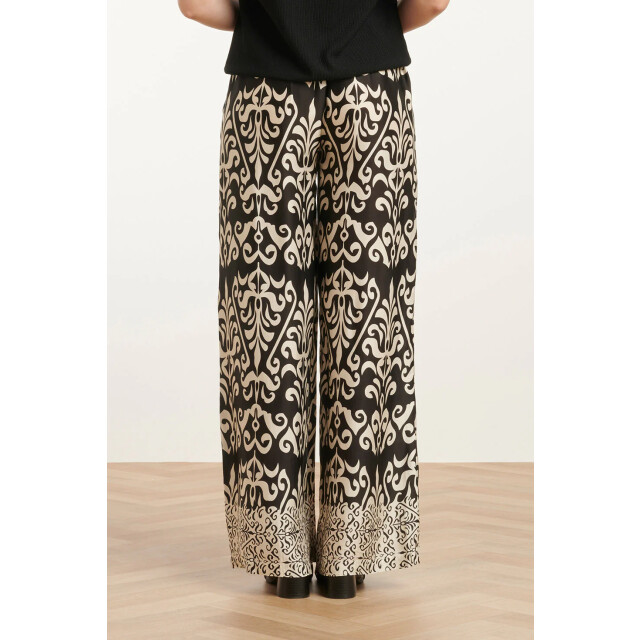 Smashed Lemon 25089 e te satijnen ornamentele geprinte broek | 25089-010-999 large