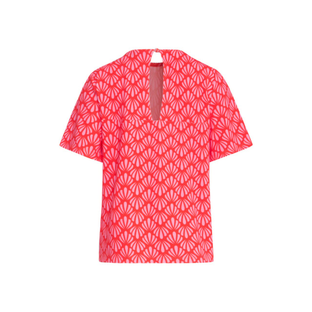 Smashed Lemon 25040 stretchy rondhals top met schelpprint | 25040-450-420 large