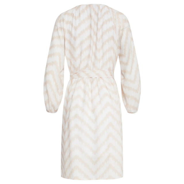 Smashed Lemon 25014 zachtevloeiende 3/4 mouw jurk met zigzag print | 25014-010-720 large