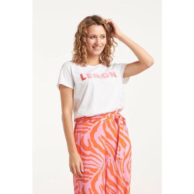 Smashed Lemon 25228 te katoenen t-shirt met geborduurd lemon print | 25228-000-998 large