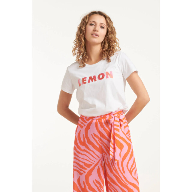 Smashed Lemon 25228 te katoenen t-shirt met geborduurd lemon print | 25228-000-998 large
