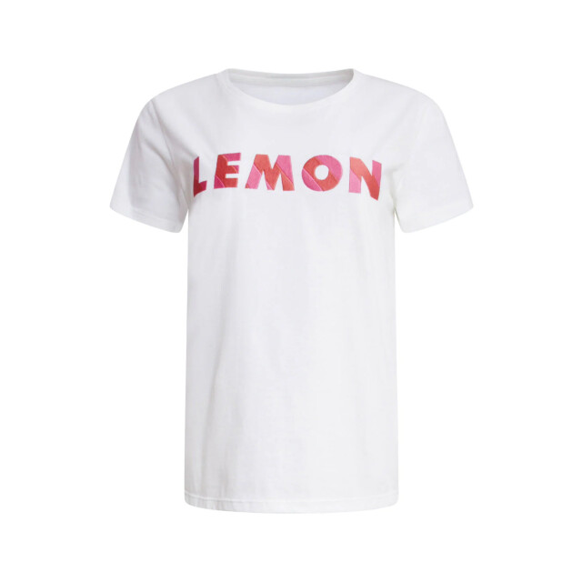 Smashed Lemon 25228 te katoenen t-shirt met geborduurd lemon print | 25228-000-998 large